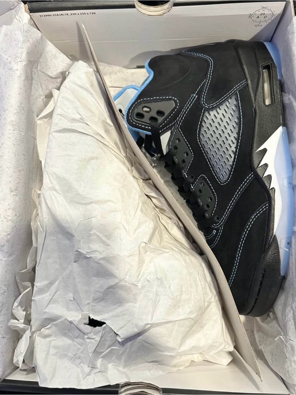 Jordan 5 black unc📲